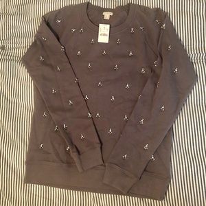 JCrew sweatshirt with rhinestone detail